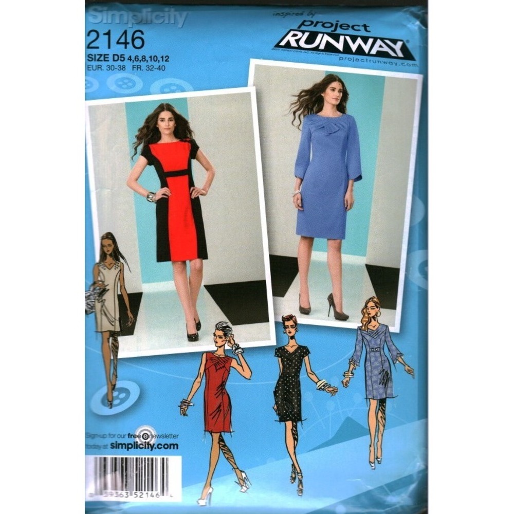 Simplicity 2146 Project Runway Misses Petite Dress Sewing Pattern Size 4-12 D5